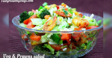 prawns veg salad