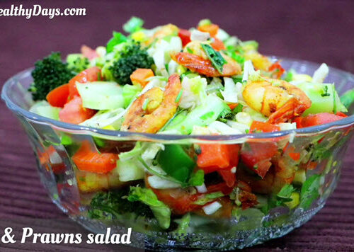 prawns veg salad